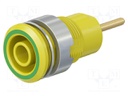 Socket; 4mm banana; 24A; 1kV; Cutout: Ø12.2mm; yellow-green