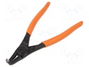 Pliers; internal circlip; Ring: external; Pliers len: 125mm