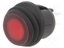 ROCKER; DPST; Pos: 2; OFF-ON; 20A/14VDC; red; IP65; LED; Body: black