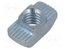 Nut; for profiles; Width of the groove: 8mm; steel; zinc