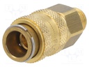 Quick connection coupling; straight; 35bar; Mat: brass; Seal: NBR