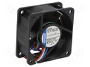 Fan: DC; axial; 60x60x25mm; 35m3/h; 28dBA; ball bearing; 4100rpm