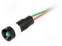 Indicator: LED; recessed; 24VDC; 24VAC; Cutout: Ø11mm; IP40; plastic