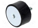Vibration damper; M12; Ø: 75mm; rubber; L: 40mm; Thread len: 37mm