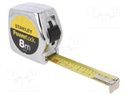 Measuring tape; L: 8m; Width: 25mm; Enclos.mat: metal; Class: II