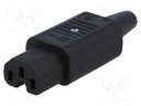 Connector: AC supply; plug; female; 10A; 250VAC; IEC 60320; 10mm