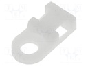 Cable tie holder; polyamide; natural; A: 4.8mm; B: 9.5mm; C: 19.1mm