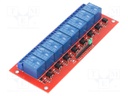 Module: relay; Channels: 8; 5VDC; max.250VAC; 10A