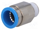 Push-in fitting; threaded,straight; R 3/8"; outside; -0.95÷6bar