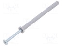 Plastic anchor; 6x80; N; with screw; 100pcs; 6mm