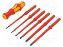 Screwdriver bits; Pcs: 7; 6pcs; insulated; Package: case; 1kVAC