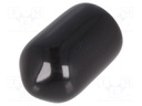 Cap; Body: black; Øint: 4.8mm; Mat: soft PVC; L: 9mm; Wall thick: 1mm