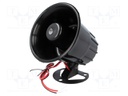 Sound transducer: siren; dynamic; 1 tone; 1300mA; Ø: 105mm; 12VDC