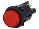 Switch: push-button; Pos: 2; DPST-NO; 16A/250VAC; 16A/28VDC; red