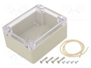 Enclosure: multipurpose; X: 90mm; Y: 115mm; Z: 55mm; Ritec; ABS; beige