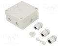 Enclosure: junction box; X: 110mm; Y: 110mm; Z: 51mm; polypropylene