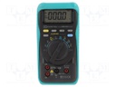 Digital multimeter; LCD (6000); 2,5x/s; VDC: 600m/6000m/60/600V