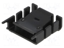 Heatsink: moulded; TO220; black; L: 25mm; W: 25mm; H: 9.5mm; 16.6K/W