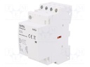 Contactor: 3-pole installation; NO x3; DIN; 25A; 230VAC