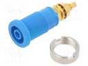 Socket; 4mm banana; 32A; 1kVDC; blue; gold-plated; screw; 39mm