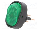 ROCKER; SPST; Pos: 2; OFF-ON; 30A/12VDC; green; LED; Rcont max: 50mΩ