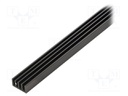 Heatsink: extruded; grilled; black; L: 1000mm; W: 19mm; H: 10mm