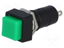 Switch: push-button; Pos: 2; SPST-NO; 3A/125VAC; green; Ø12mm; 20mΩ
