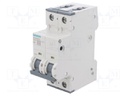 Circuit Breaker, MCB, 5SY4, 2P, 10 kA, 400 V, 6 A