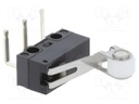 Microswitch SNAP ACTION; with lever (with roller); SPDT; Pos: 2