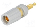 Socket; 4mm banana; 15A; 70VDC; grey; gold-plated; screw,on panel