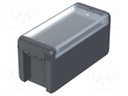 Enclosure: multipurpose; X: 80mm; Y: 191mm; Z: 90mm; BOCUBE; graphite