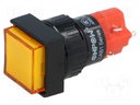 Switch: push-button; Pos: 2; SPDT; 3A/250VAC; 2A/24VDC; orange; none