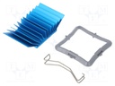 Heatsink: extruded; grilled; blue; L: 32.5mm; W: 32.5mm; H: 12.5mm