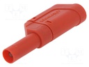 Plug; 4mm banana; 32A; 1kVDC; red; Max.wire diam: 2.5mm