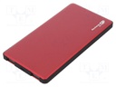 Re-battery: powerbank; 5000mAh; 135.5x70x10mm; 2.1A; Out: USB; 5VDC