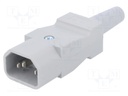 Connector: AC supply; plug; male; 10A; 250VAC; IEC 60320; C14 (E)