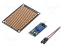 Module: rain detector; Dim: 55x40mm; 3.3÷5VDC; Board dim: 32x15mm