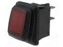 ROCKER; DPST; Pos: 2; OFF-ON; 10A/250VAC; red; IP65; LED; 50mΩ