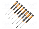 Kit: screwdrivers; Pcs: 8; precision; slot