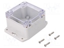 Enclosure: multipurpose; X: 80mm; Y: 82mm; Z: 55mm; with fixing lugs