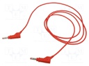 Test lead; 19A; banana plug 4mm,both sides; Len: 2m; red