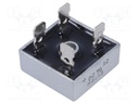 Single-phase bridge rectifier; Urmax: 800V; If: 15A; Ifsm: 300A