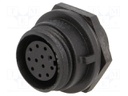 Connector: circular; socket; female; PIN: 12; w/o contacts; IP68