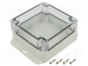 Enclosure: multipurpose; X: 120mm; Y: 120mm; Z: 60mm; ZP; light grey