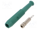 Socket; 2mm banana; 6A; 60VDC; Overall len: 39mm; green; Ø: 2mm