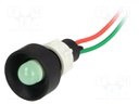 Indicator: LED; recessed; 24VDC; 24VAC; Cutout: Ø13mm; IP40; plastic