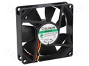 Fan: DC; axial; 12VDC; 80x80x20mm; 61.16m3/h; 38dBA; Vapo; Len: 300mm