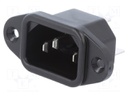 Connector: AC supply; socket; male; 10A; 250VAC; IEC 60320; C14 (E)