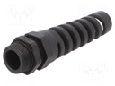 Cable gland; with strain relief; PG16; IP68; Mat: polyamide; black