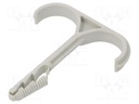 Holder; Cable P-clips,for braids,protective tubes; light grey